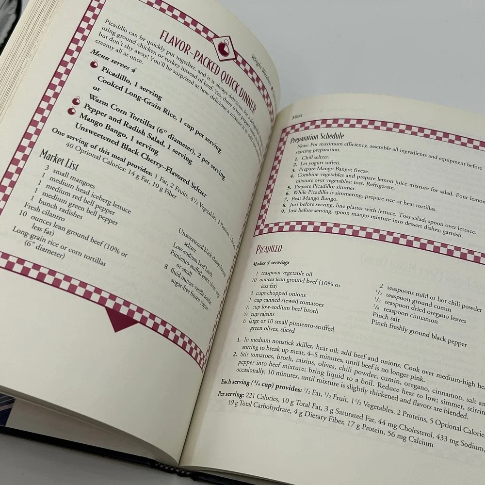 Weight Watchers Lot 2 Quick Meals Party Holiday Cookbooks Hardcover‎ Illustrated